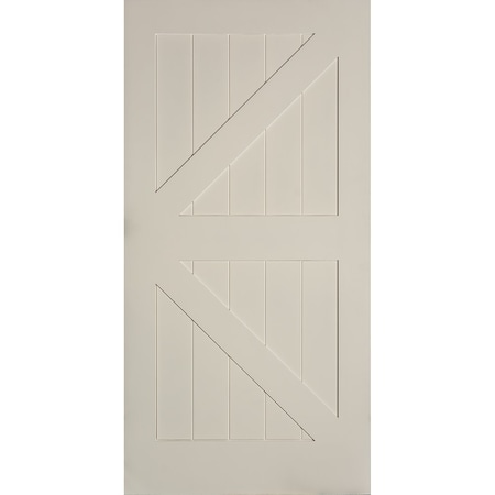 Codel Doors 42" x 84 " Primed 2-Panel K-Bar Barn Slab Door 3670pri8402K